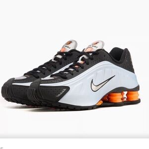 Nike Black, White & Orange Shox Running Sneakers